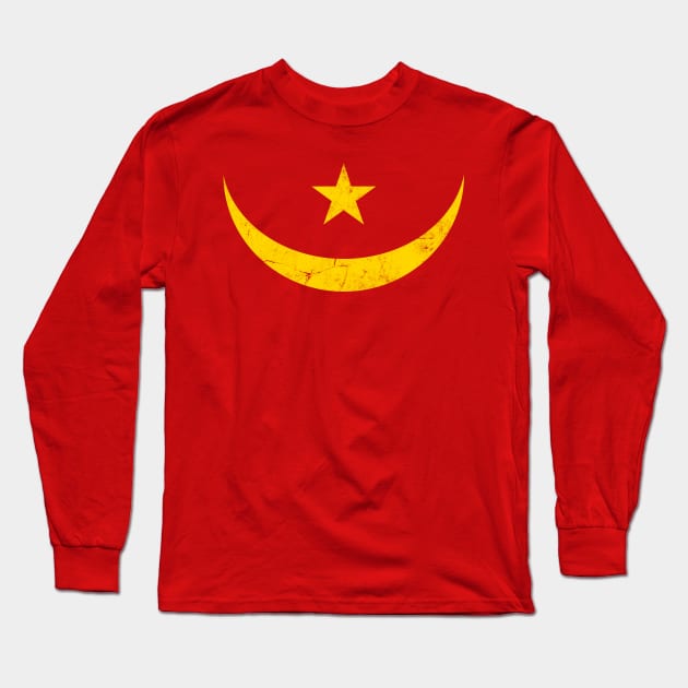 Mauritania / Vintage Look African Pride Flag Design Long Sleeve T-Shirt by DankFutura